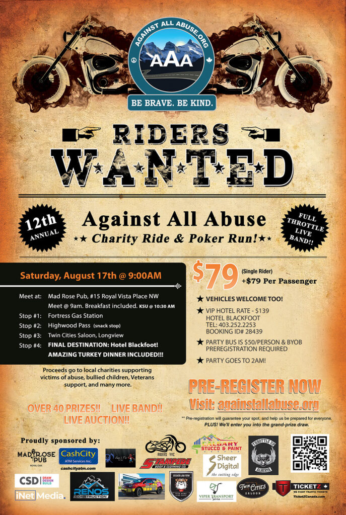 AAA Charity Ride & Poker Run, August 17th 2024